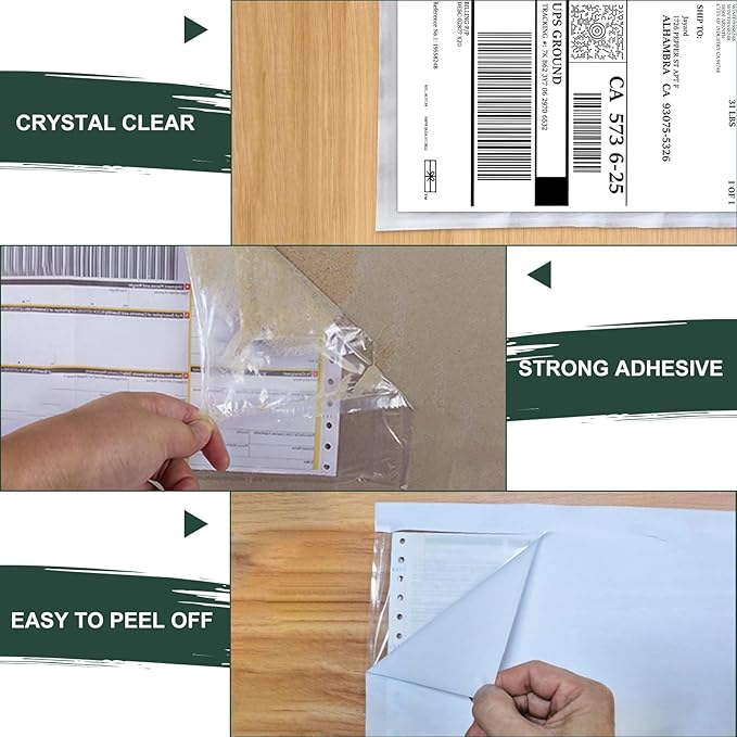6''x9'' Clear Packing List Envelopes, Top Loading Shipping Label Envelopes - Image 3