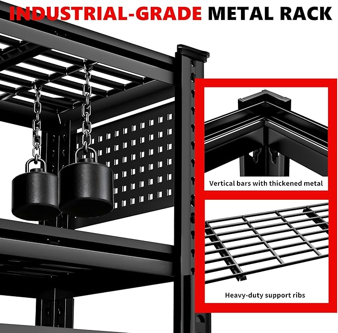 SILVEL 48.2"W Garage Shelving, 5000LBS Heavy Duty Metal Shelving, 2025 Grid - Image 4