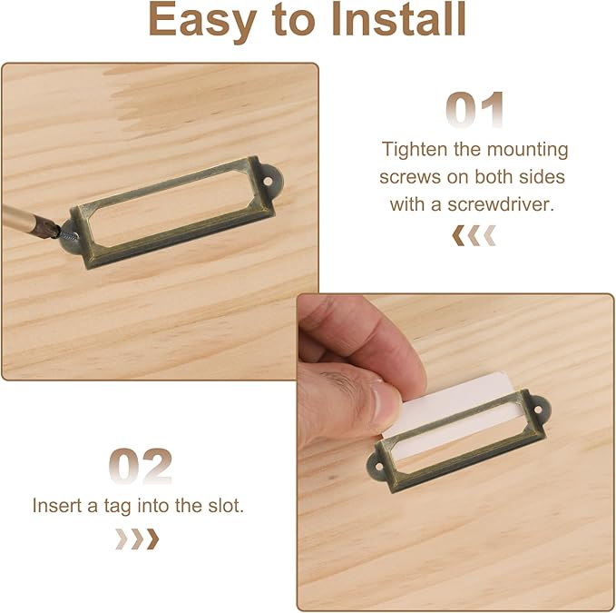 PATIKIL 70x33mm Metal Label Holders - Image 5