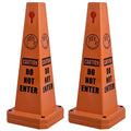 OrangeStar Do Not Enter Cones 4-Pack, 26.5" Large 4-Sided No Entry Message by OrangeStar