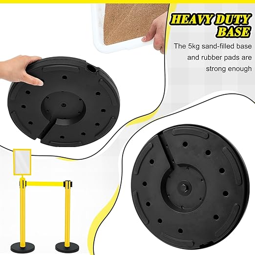 Therwen 6 Pack Heavy Duty Crowd Control Stanchions 9.8 ft Stainless Steel - Image 4