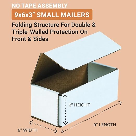 AVIDITI Shipping Boxes Small 9"L x 6"W x 3"H, Moving and Storage - Image 2