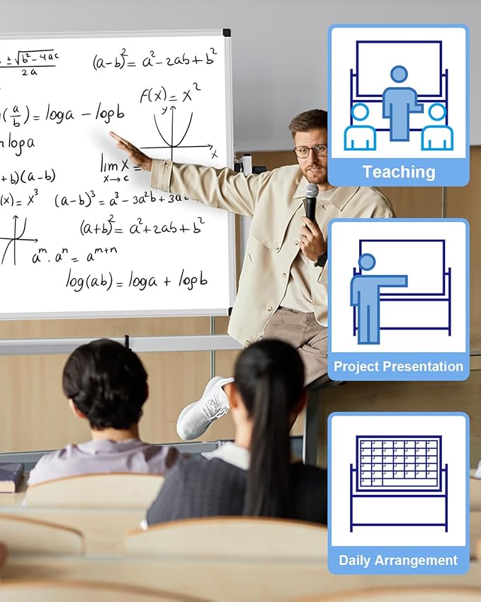 XBoard Magnetic Mobile Whiteboard, Double Sided Magnetic Dry Erase White Board - Image 6