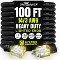 100ft Outdoor/Indoor Extension Cord 14/3 Gauge Heavy Duty 3 Prong SJTW by LifeSupplyUSA