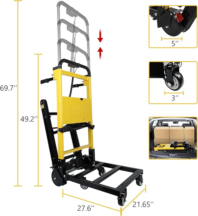 Electric Stair Climbing Dolly, Heavy Duty, Powered Stair Climber Dolly Cart - Image 5