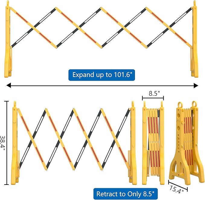 RELIANCER Expandable 8.46ft Safety Barricade, Retractable Security Barrier - Image 2