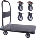 Hand Cart 660 lbs, Push Cart Dolly Black, Capacity Platform Truck Foldable by LFGUD