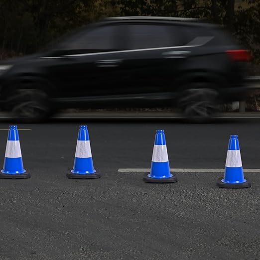 OrangeStar 12" Traffic Cones 4-Pack Blue Safety Cones - Image 6