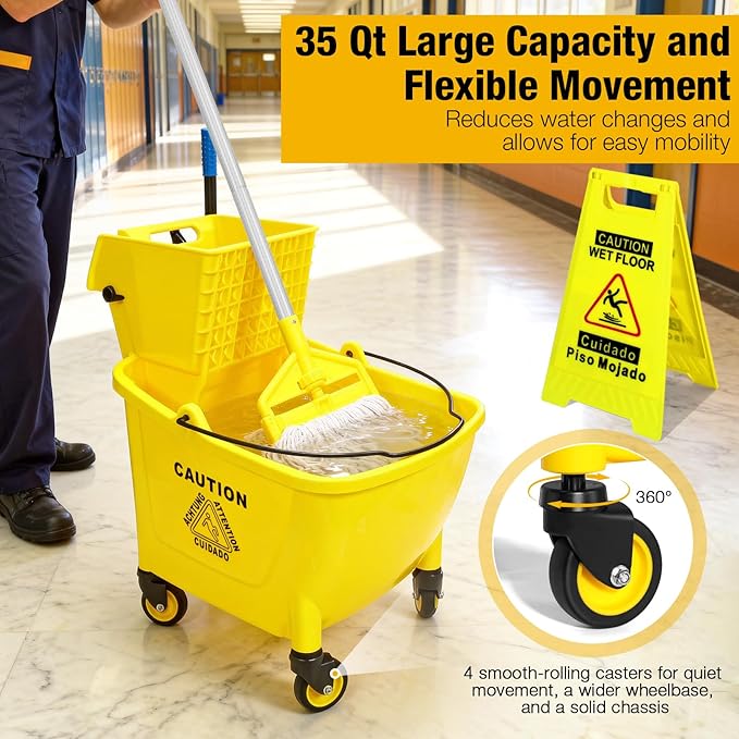 35 Qt Commercial Mop Bucket - Image 3