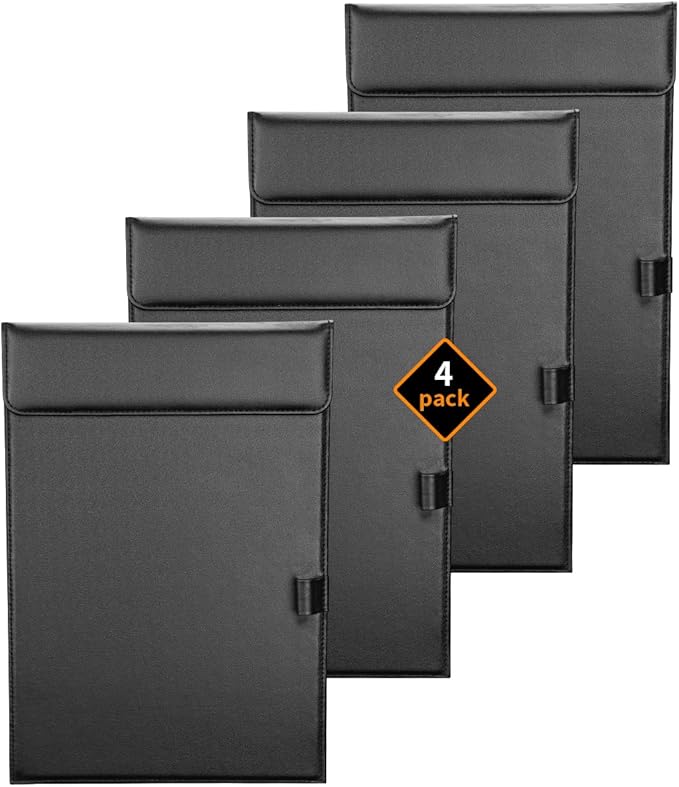 KINGFOM PU Leather Hardboard Office Clipboard, Magnetic Clip A4 Letter Size by KingfomLeatherHomeOfficeDecor