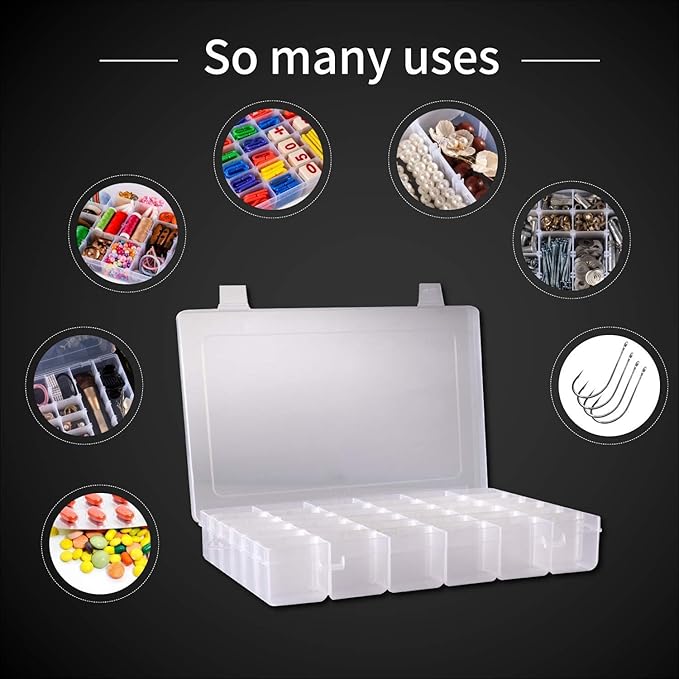 Plastic Organizer Container Box 36 Compartments Jewelry Storage Box - Image 8
