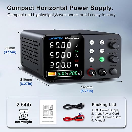 DC Power Supply Variable, 60V 5A Adjustable Switching Regulated Bench Power - Image 6