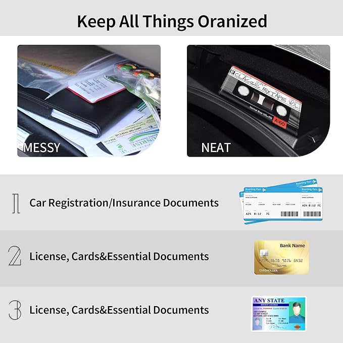 Car Registration and Insurance Holder, Leather Car Glove Box Organizer - Image 5