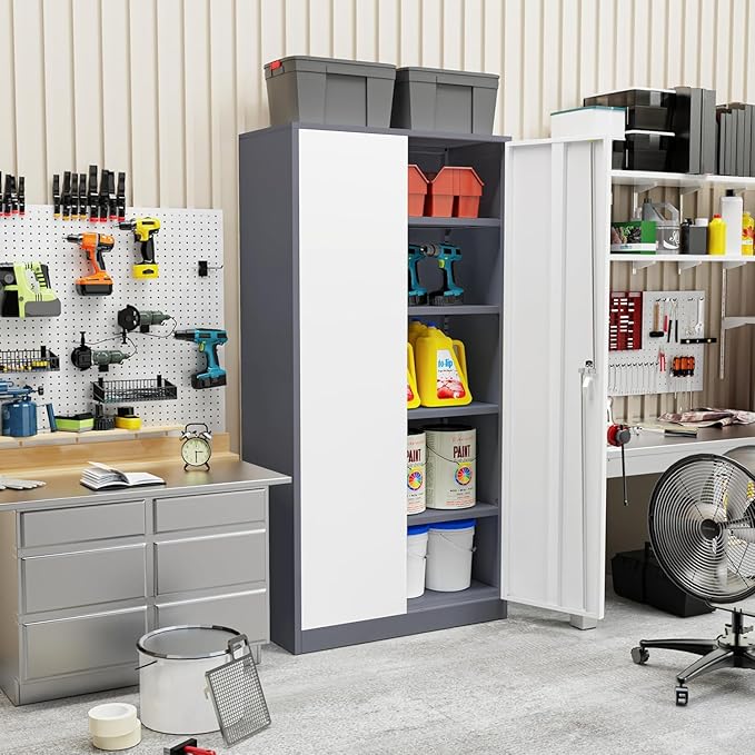 Incbruce 72” Metal Storage Cabinet, Garage Cabinets and Storage System - Image 4