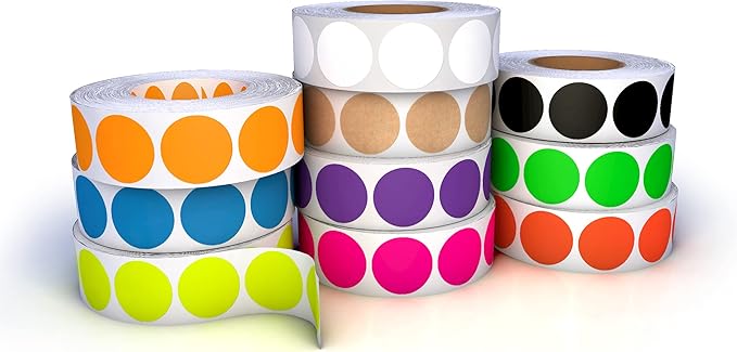 Kenco Color Coding Circle Dot Sticker Labels on a roll by KENCO