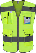 TCCFCCT Mesh Hi Vis Vest 9 Pockets High Visibility Reflective Safety Vest by TCCFCCTPROFESSIONALSAFETYSOLUTIONS