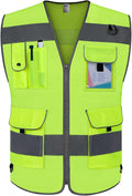 TCCFCCT Mesh Reflective Safety Vest 9 Pockets High Visibility Vest by TCCFCCTPROFESSIONALSAFETYSOLUTIONS