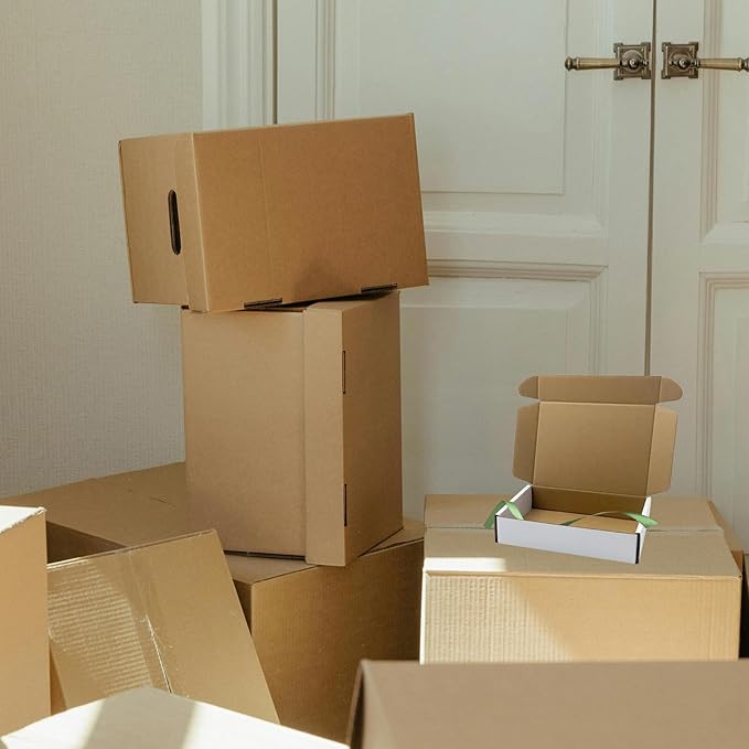 7x5x1.5 inch White Shipping Boxes 50 Pack, Small Corrugated Cardboard Mailer - Image 5