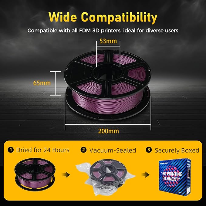FLASHFORGE Rapid PETG Filament 1.75mm Metallic Purple, Max 600mm/s High Speed - Image 6