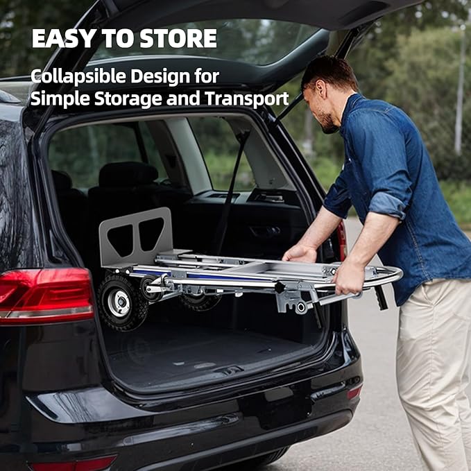 Aluminum Hand Truck, 3 in 1 Convertible Hand Truck Dolly 1000 Lbs Capacity - Image 6