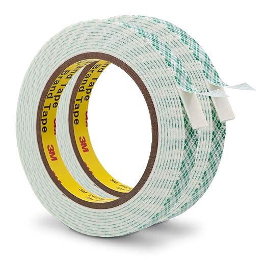 Double Sided Foam Tape 0.5" x 10Ft 2 Pack White Double Coated Urethane Adhesion by 3MFullRangeProducts