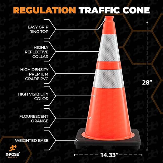 Xpose Safety 28" Orange Traffic Cones - Image 3