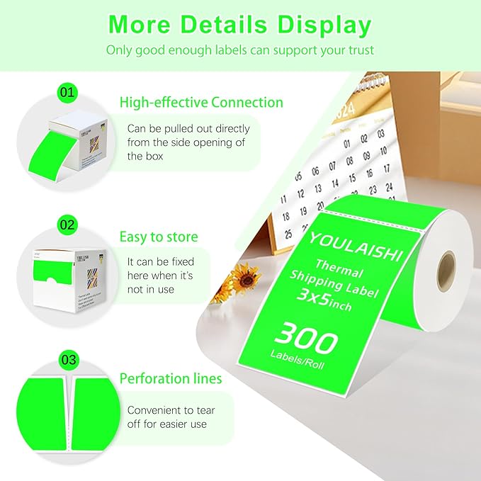 3 X 5 Inch Printable Waterproof Rectangle Color Coding Labels, 300 Per Roll - Image 4