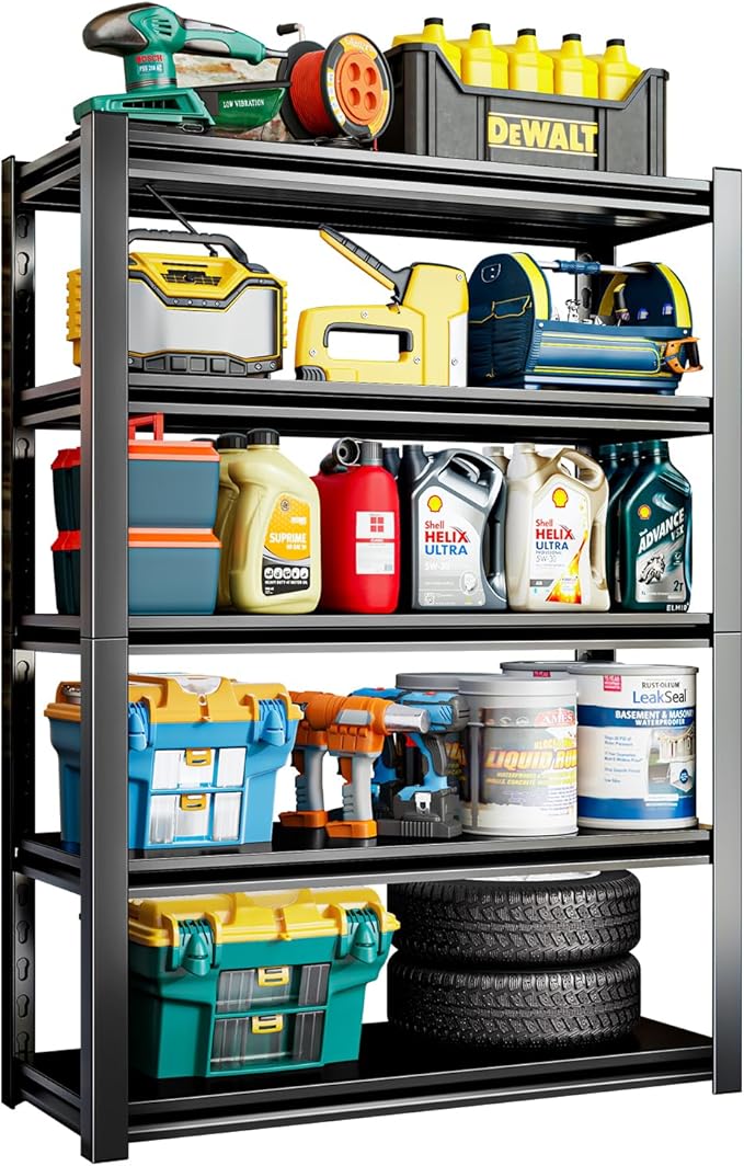 5 Tier Garage Shelving Units 72"H Storage Adjustable Shelves 2000LBS Heavy Duty by Guomao