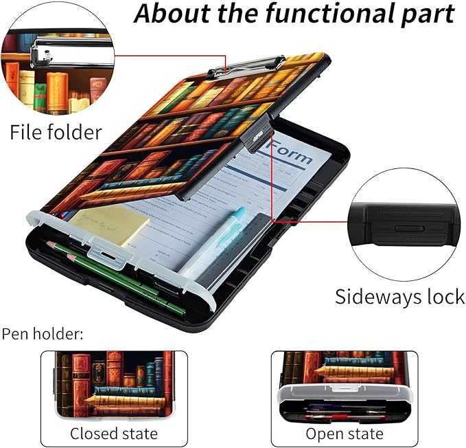 File Clipboard Storage with Pen Holder High Capacity Plastic Nursing Clipboards - Image 5