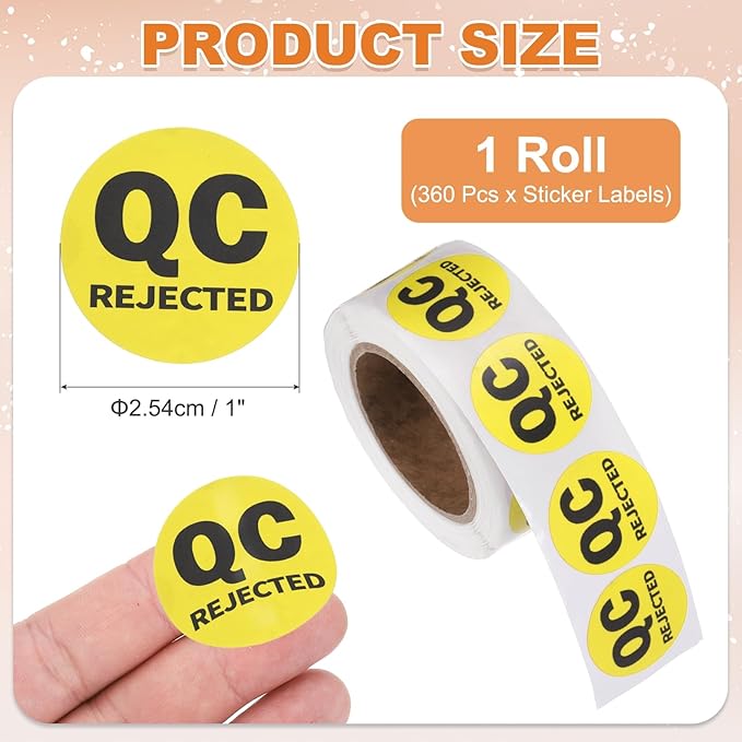 PATIKIL 360 Pcs 1 Roll QC Hold Labels, 1 Inch Circle Inventory Control Adhesive - Image 2