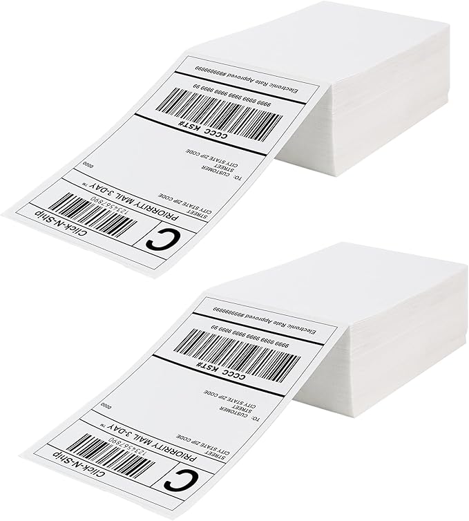 DGBDPACK Fanfold Direct Thermal Shipping Labels 4''x6'' 600 Labels/2 Stacks by DGBDPACK