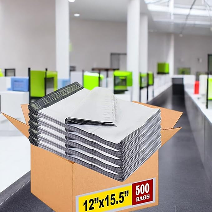 iMBAPrice 500 - 12 x 15.5 Premium Matte Finish White Poly Mailers Envelopes Bags - Image 5