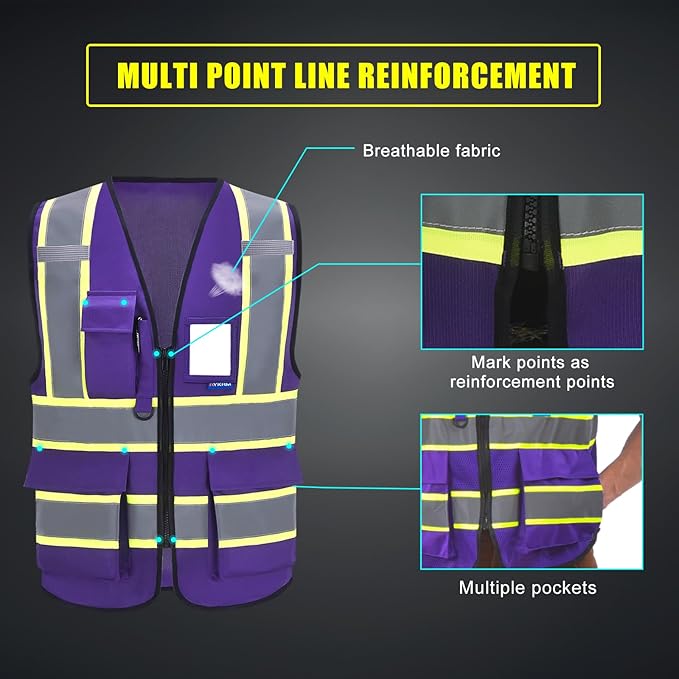 AYKRM Custom Logo Personalised Printed High Visibility Reflective 2 two tone - Image 4