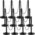 Geiserailie 12 Pack Crowd Control Stanchions, Plastic Stanchions Poles by Geiserailie