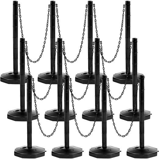 Geiserailie 12 Pack Crowd Control Stanchions, Plastic Stanchions Poles by Geiserailie
