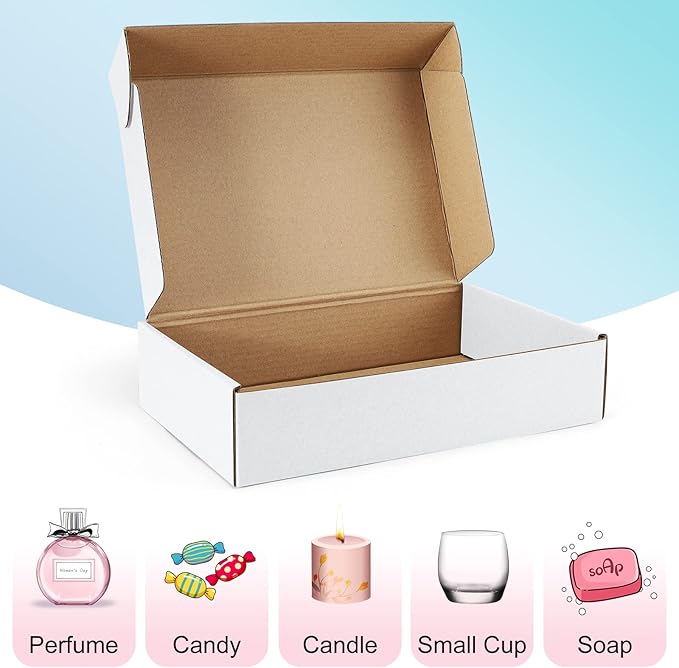 Shipping Boxes 9x6x2 inches White Small Mailing Boxes 25 Pack Cardboard - Image 5