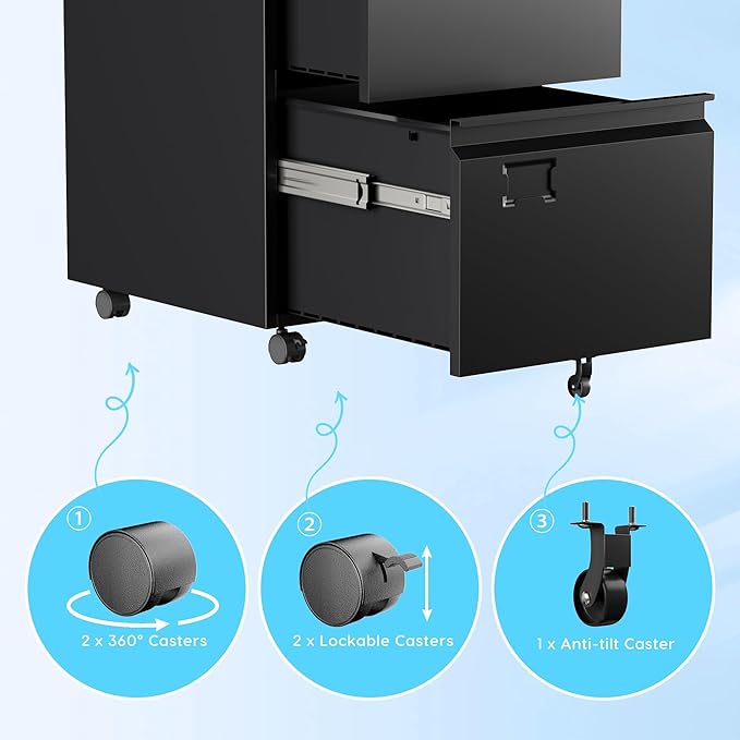 Aobabo 2 Drawer File Cabinet - Image 7