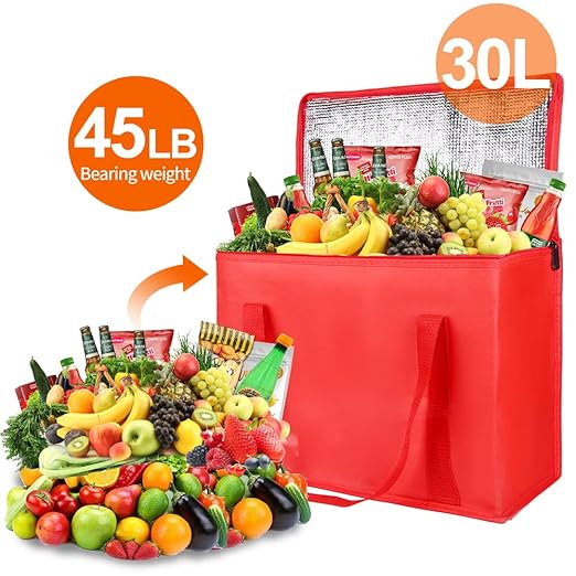Bodaon 1-Pack Insulated Reusable Grocery Shopping Bags, X-Large Picnic Cooler - Image 4