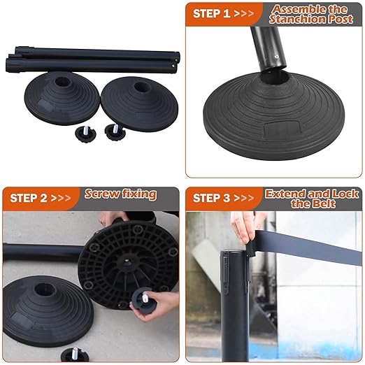 6 Pack Black Crowd Control Stanchions - Image 3