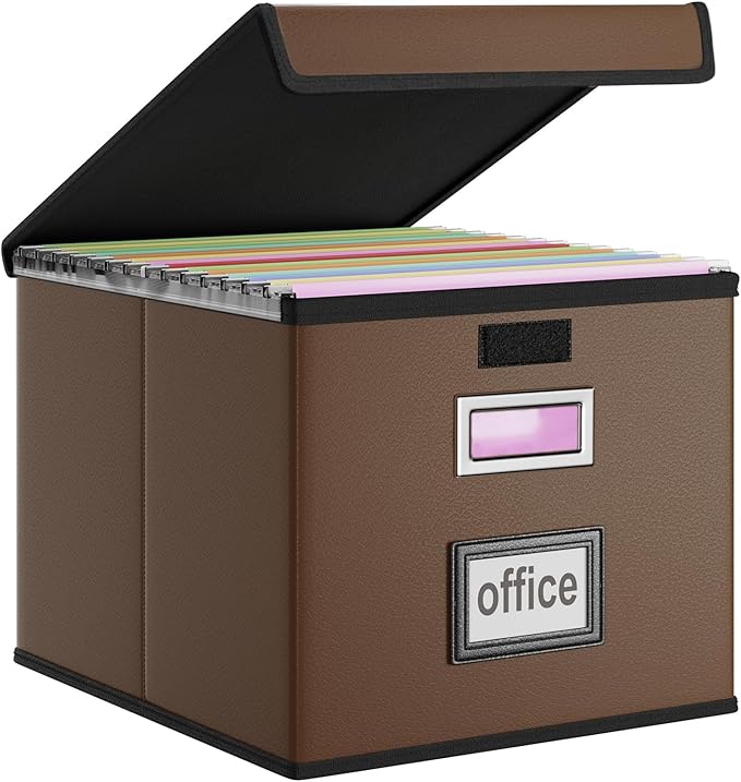 Huolewa Faux Leather File Organizer Box by Huolewa