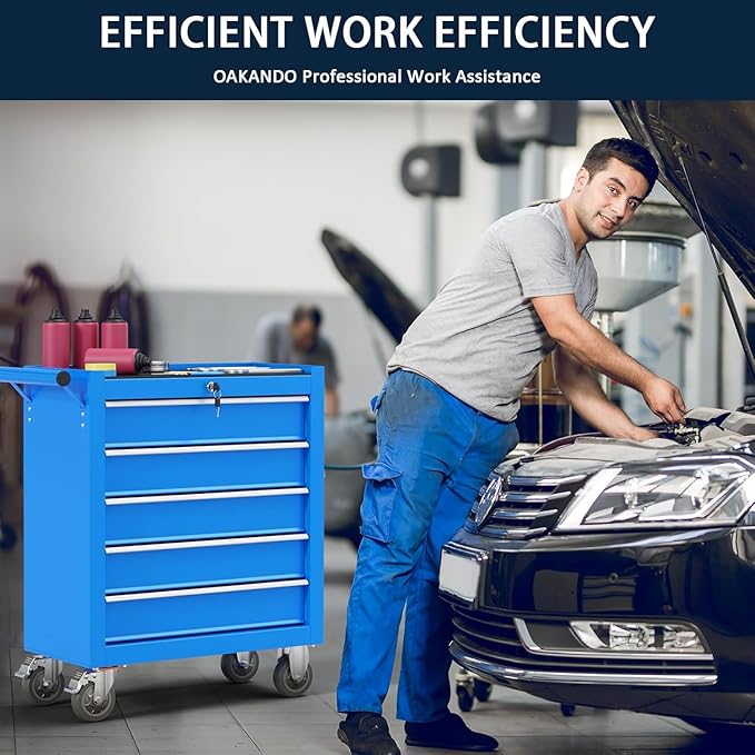 5-Drawer Metal Rolling Tool Chest - Image 7