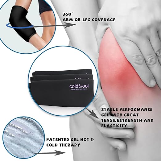 Coldcool Knee Ice Pack Wrap for Injuries, Reusable Gel Cold Packs Brace 360° - Image 4