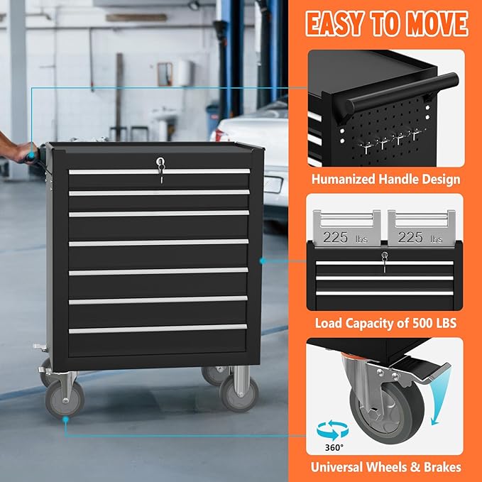 7-Drawer Rolling Tool Chest - Image 6