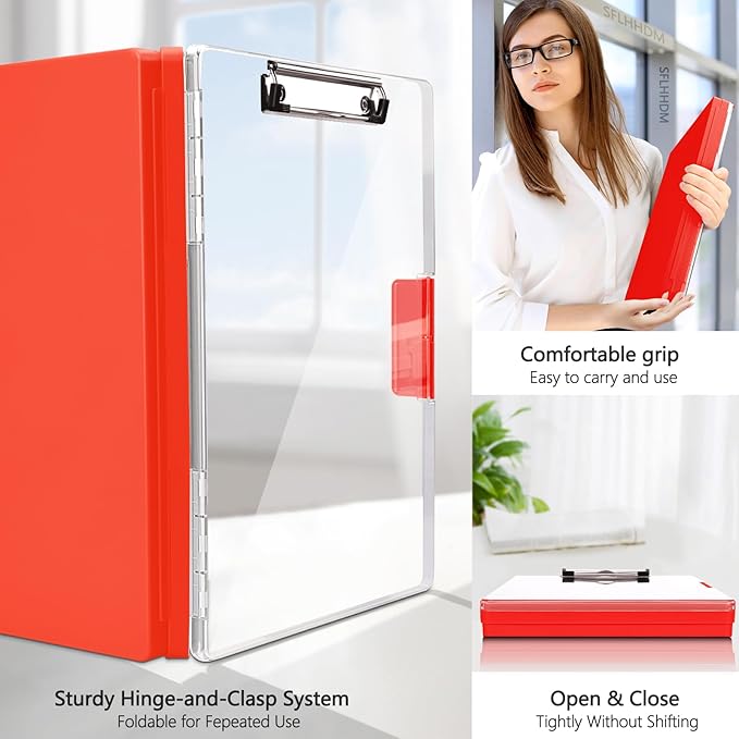 Clipboard with Storage, Heavy Duty Clip Boards 8.5x11 with 2 Storage Case - Image 5