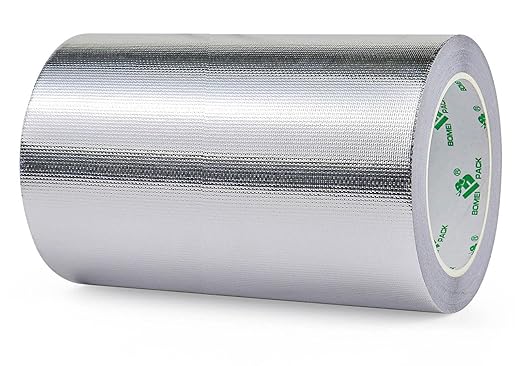 BOMEI PACK Adhesive Aluminum Foil Heat Shield Tape Barrier, Fiberglass Thermal by BOMEIPACK