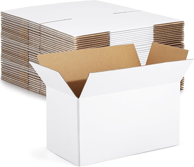 Eupako 11x6x6-Small-Shipping-Boxes-30-Pack-White-Corrugated-Box-Mailers by Eupako