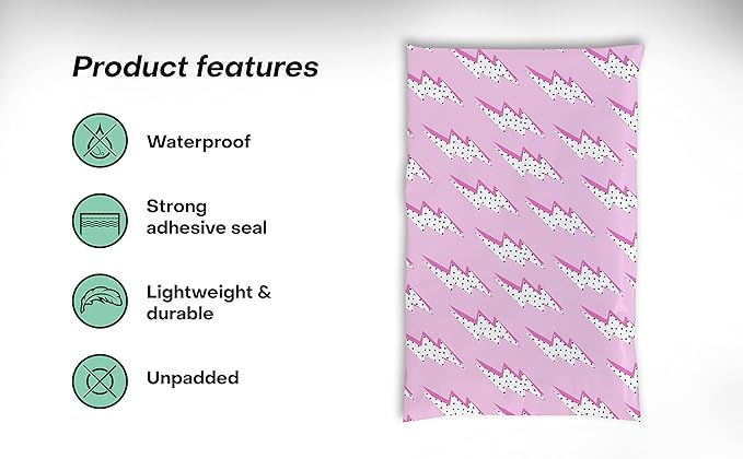6x9 Poly Mailers – Lightning Bolt – Waterproof, Tear-Resistant Shipping Bags - Image 4
