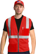 AYKRM 2 Pockets Reflective Safety Vest High Visibility Class II Mesh Vest by AYKRM