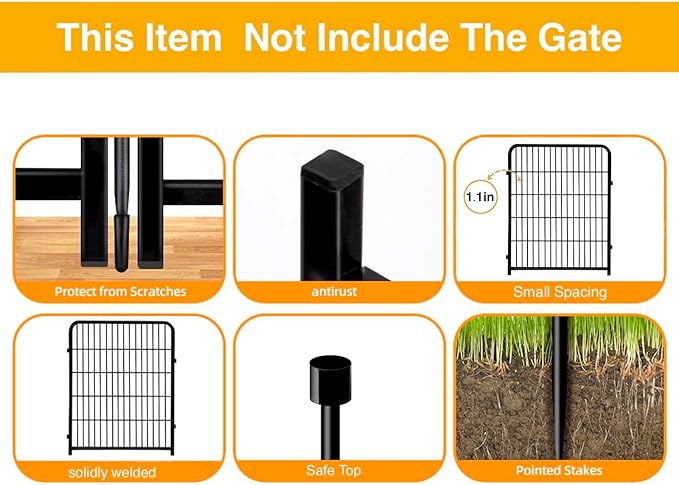 Doorless Animal Barrier Fence, 40in 14 Panels Total 31 Ft, Garden Fences and - Image 2