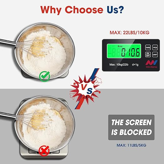 Mik-Nana Food Scale, 22lb Digital Kitchen Scale - Image 6